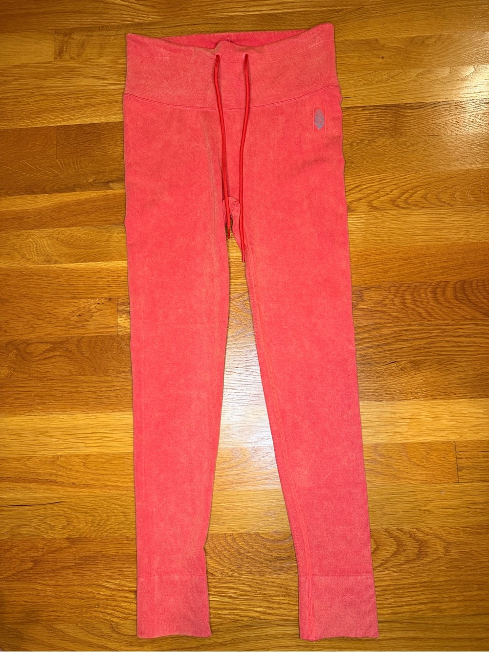 Free People Movement M/L Coral Pink High Rise Drawstring Leggings